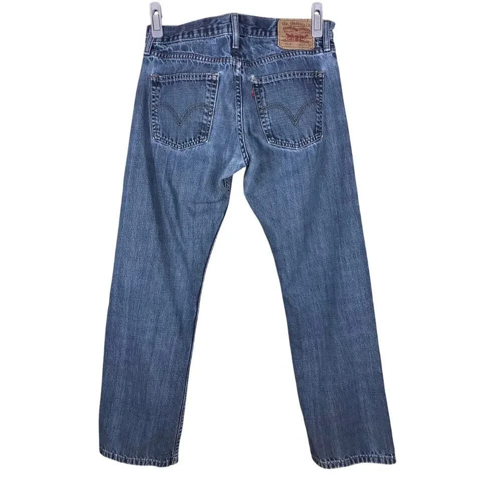 Levi’s 514 Jeans Men’s 32x30 Dark Blue Slim Straight Fit Denim Casual Cotton